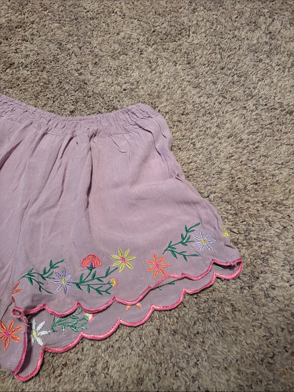 Love Tree Boho Lilac Floral Embroidered Shorts S - Picture 2 of 2